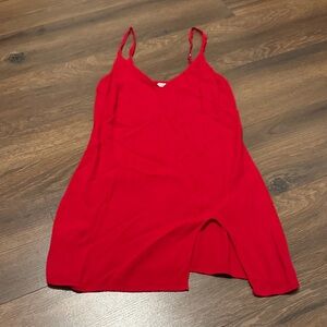 Reformation Red Mini Dress XS Slip Dress Strappy V Neck Date Night Party Sexy